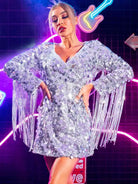 sparkly silver dress