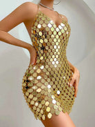 Glitter gold mini dress