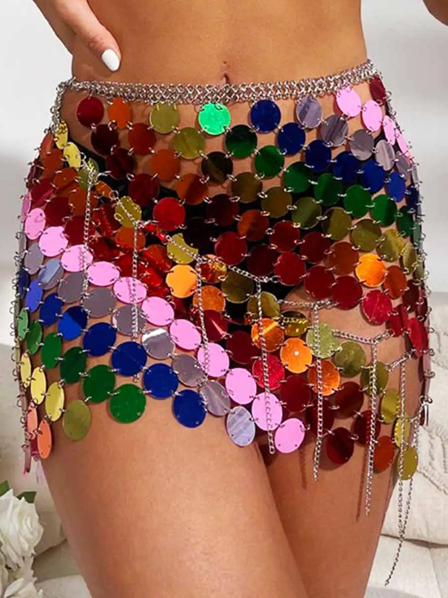 Rainbow Disc Mini Skirt