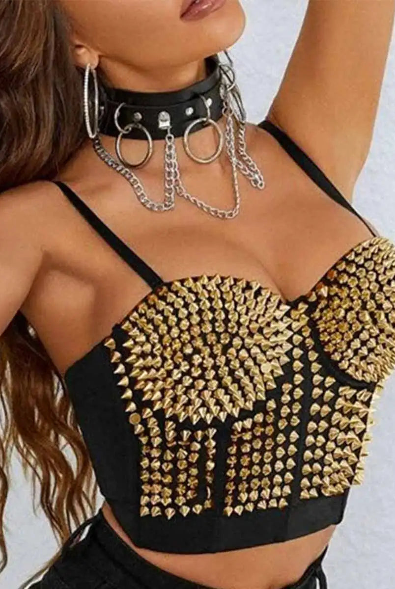 Punk Diamond Rhinestone Bra