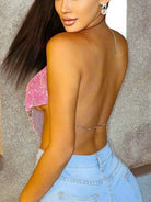 Pink Sequin Bra Top