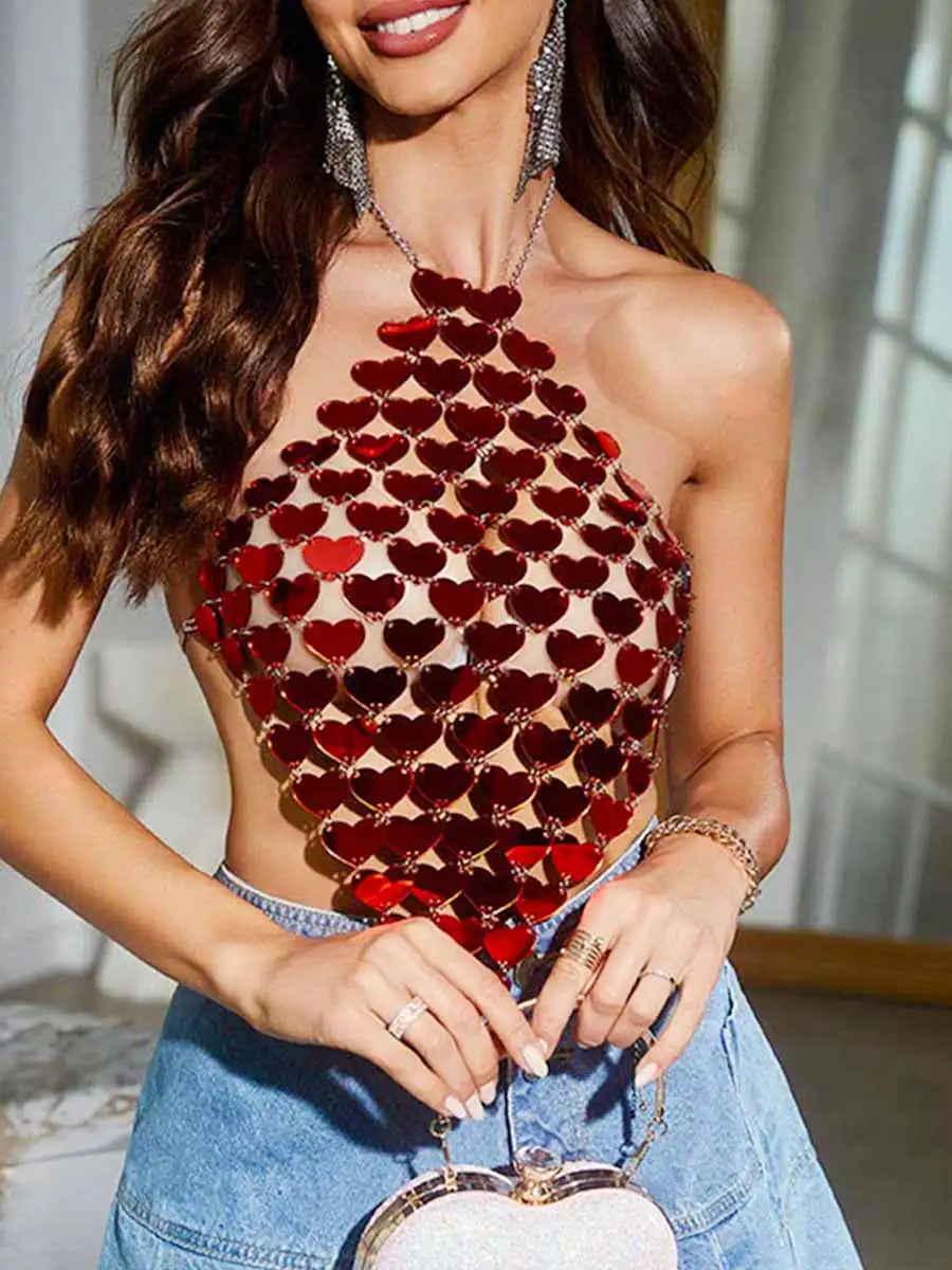 Red Sequin Top
