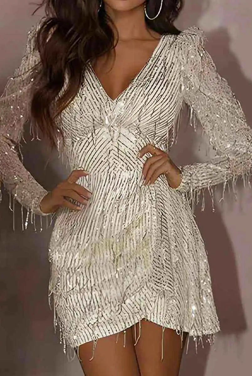 Mini Sequin Fringe Dress
