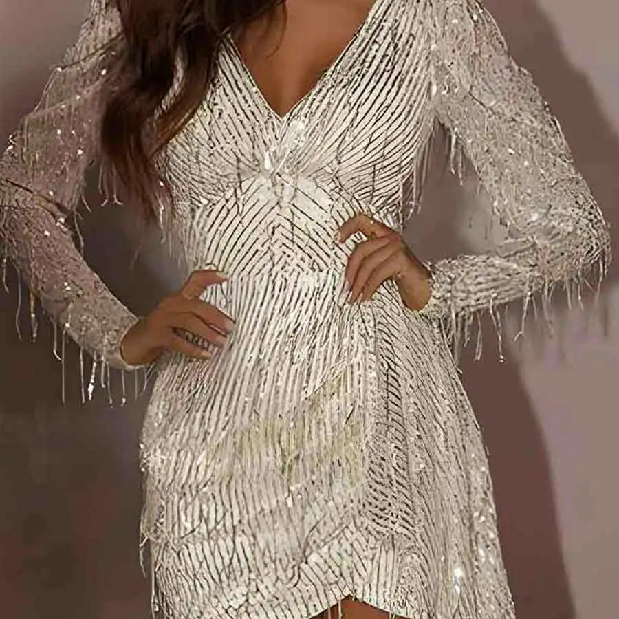 Mini Sequin Fringe Dress