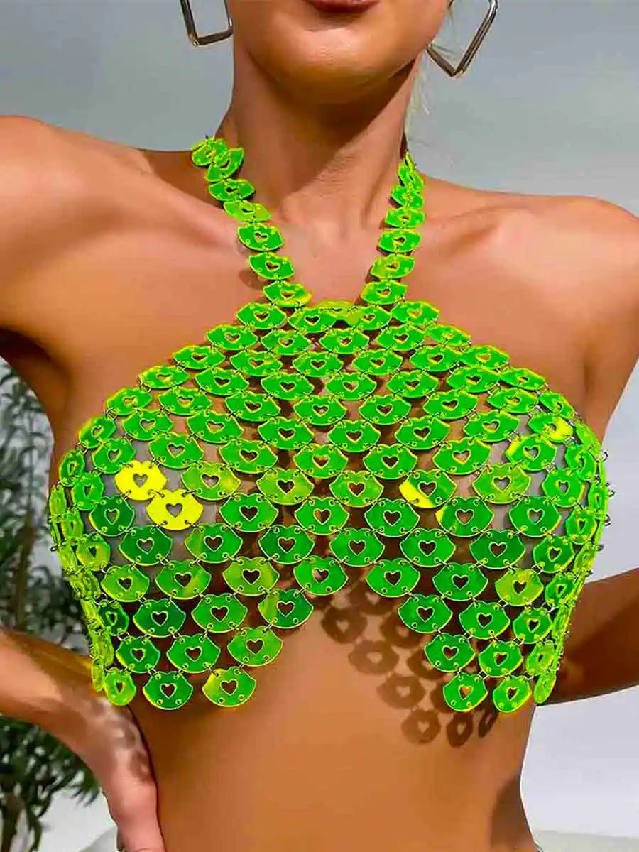 Green Sparkly Bra