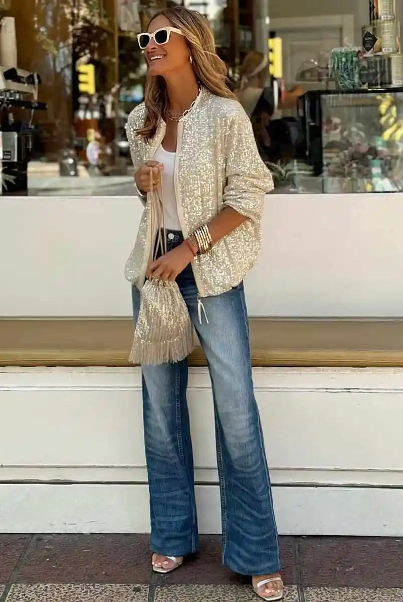 gold sparkly jacket