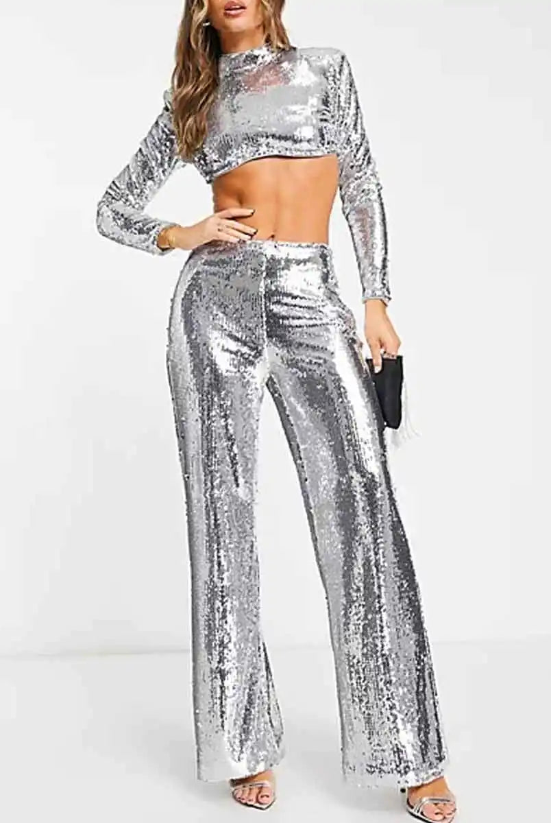 Silver Sequin Set