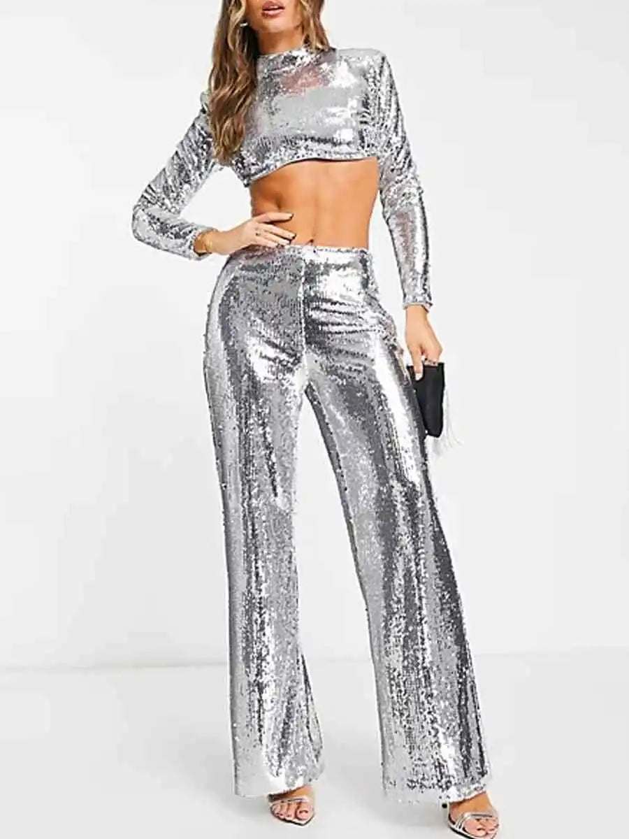 Silver Sequin Set