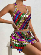 rainbow sequin bralette set