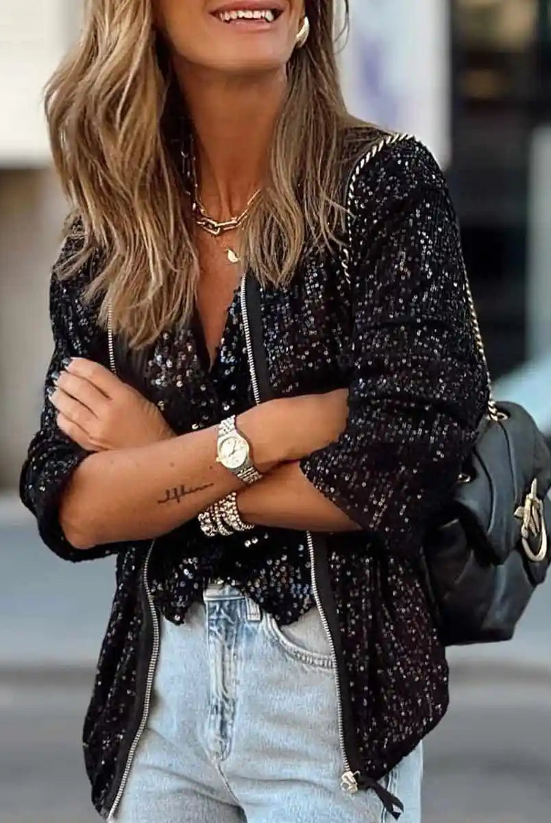 black glitter jacket