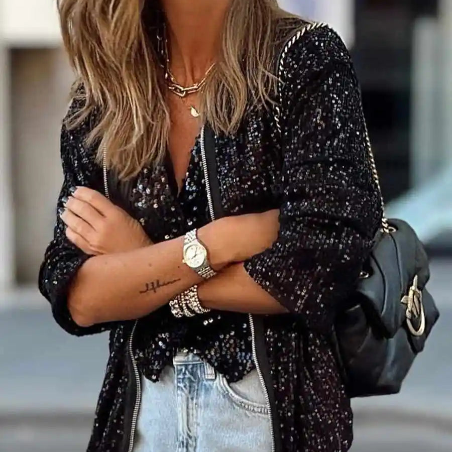 black glitter jacket