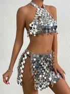 Dazzling Silver Sequin Set