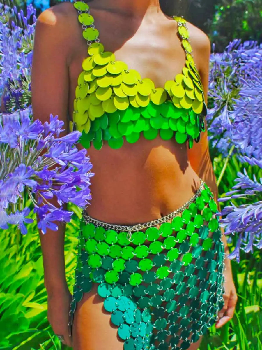 Sparkly Green Two Piece Set