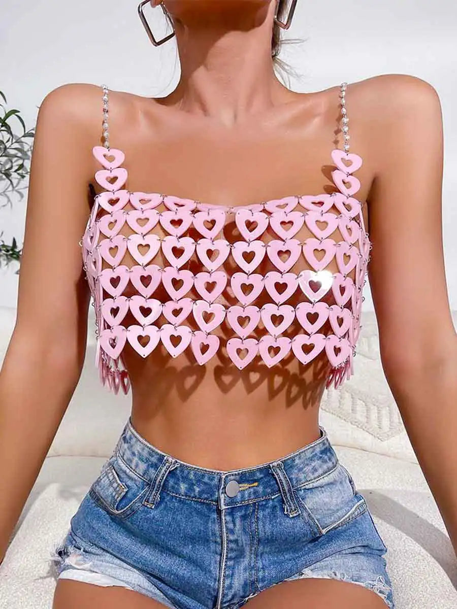 pink sequin bralette