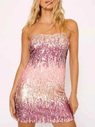 pink ombre sequin dress