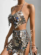 silver disc skirt set