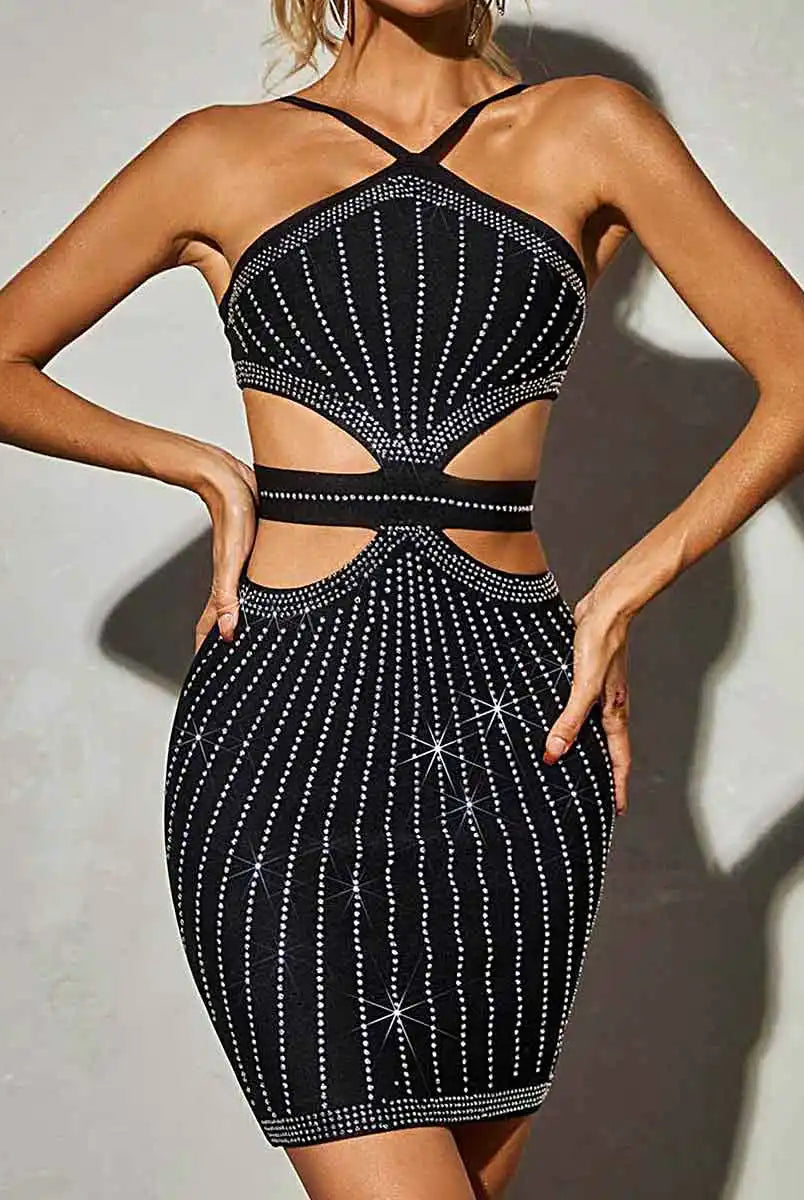 Sexy Rhinestone Bandage Dress