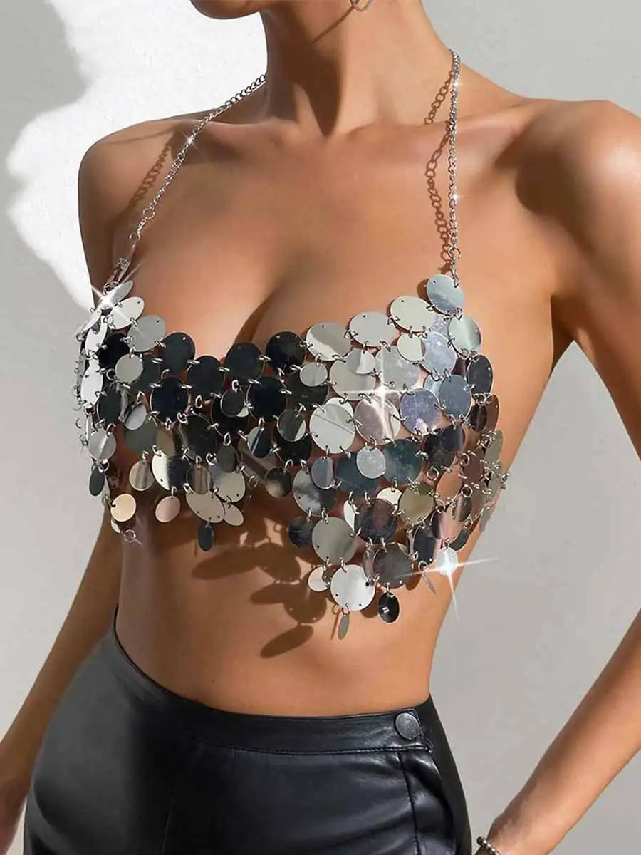 backless sequin tank top