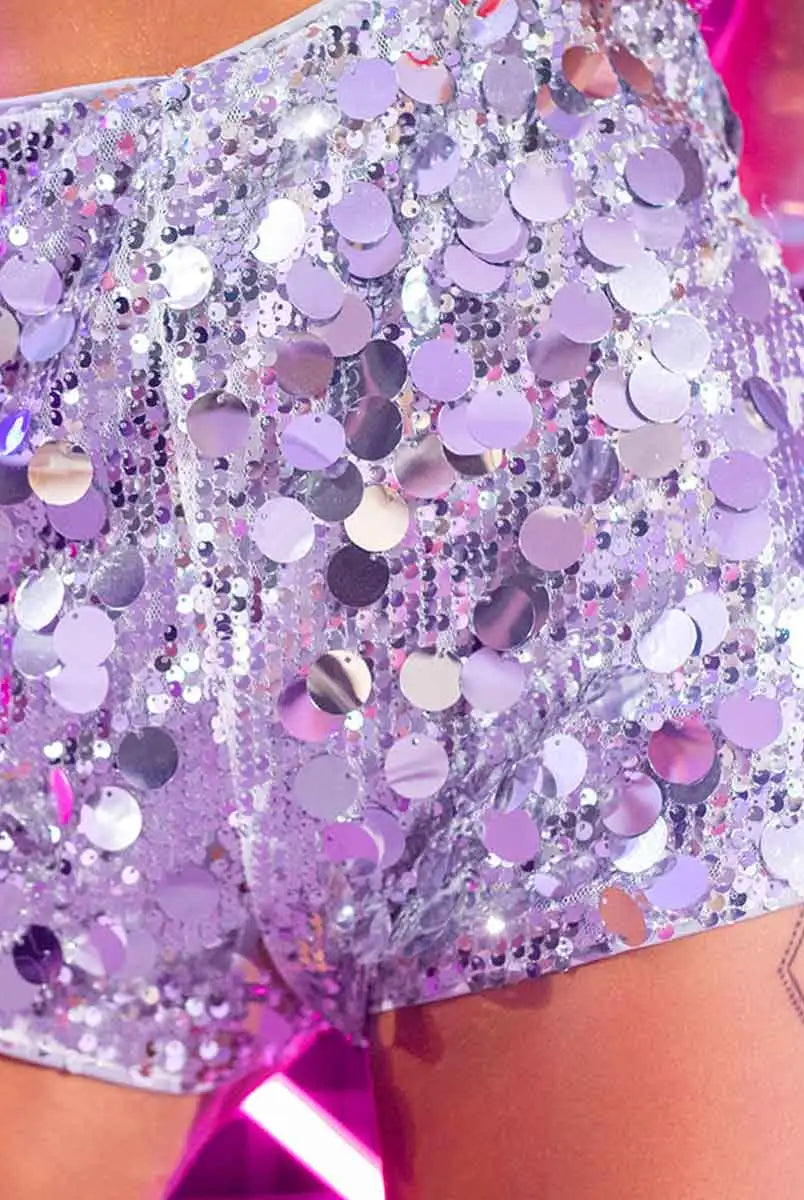 Stylish Silver Sequin Shorts