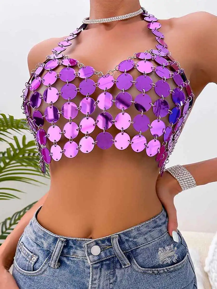 purple sparkly tank top