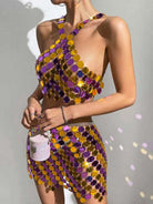 Gold & Purple Sequin Outfit
