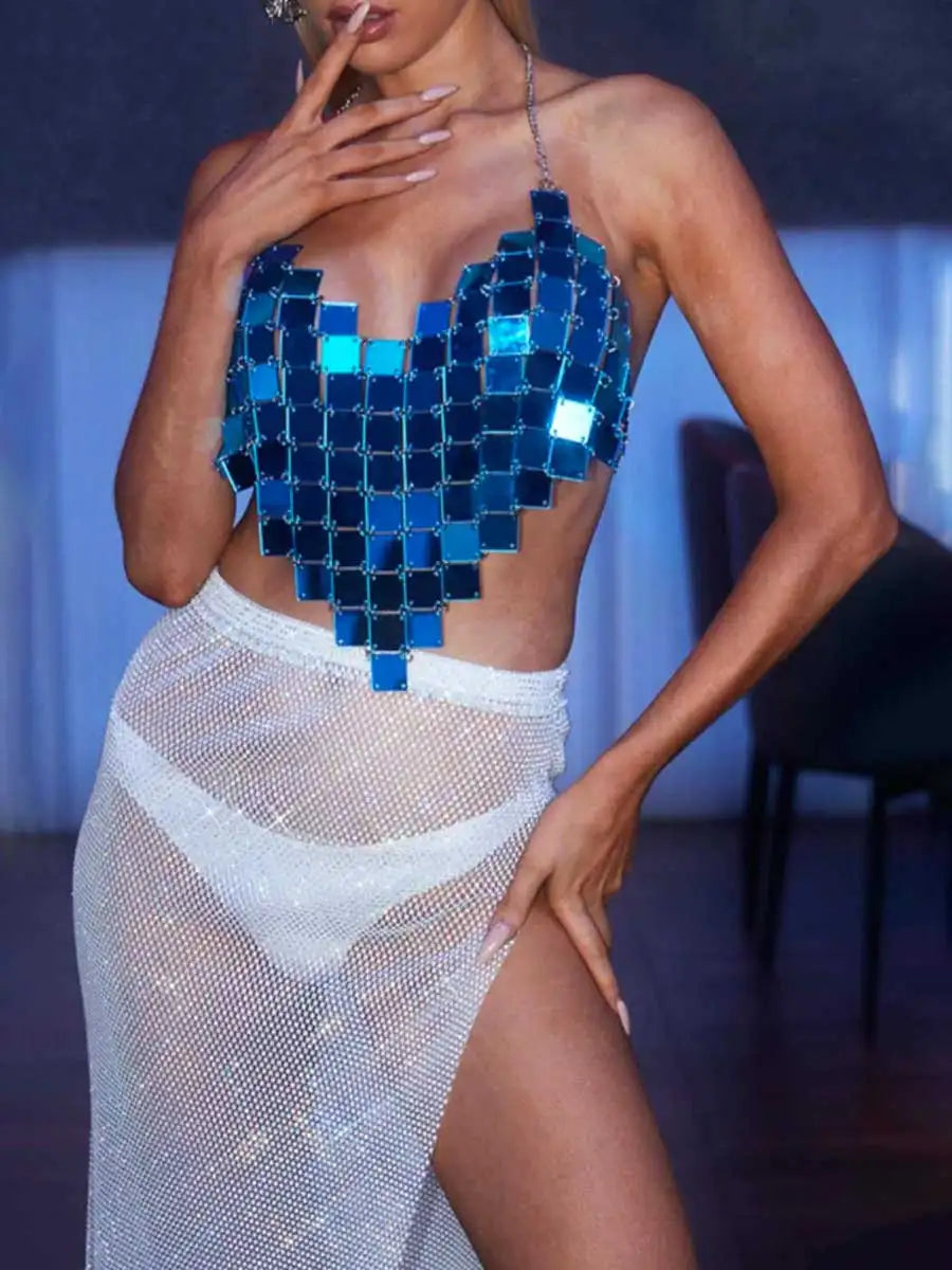 Sparkly Blue Sequin Top