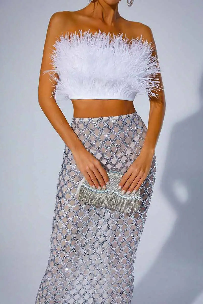 Sequin Feather Two-Piece