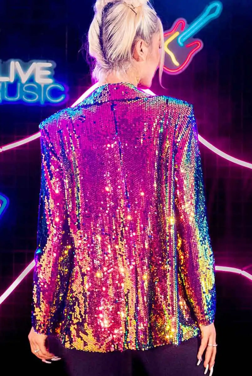 Women's Burgundy Sequin Jacket