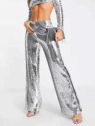 silver sequin turtleneck set