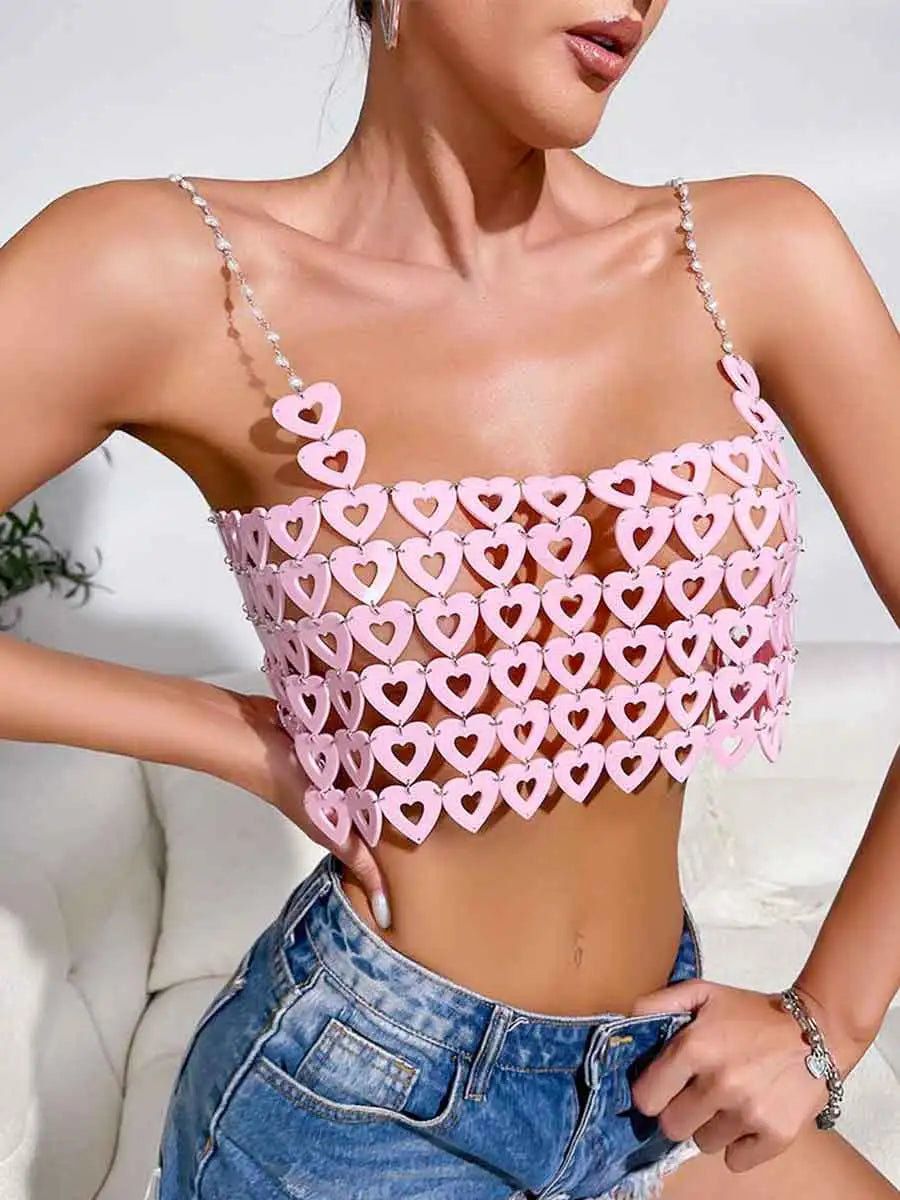 pink sparkly slip bra top