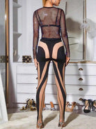 mesh rhinestone bodysuit