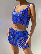 Blue Sequin Party Outfit