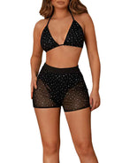 Halter Bra & Rhinestone Shorts
