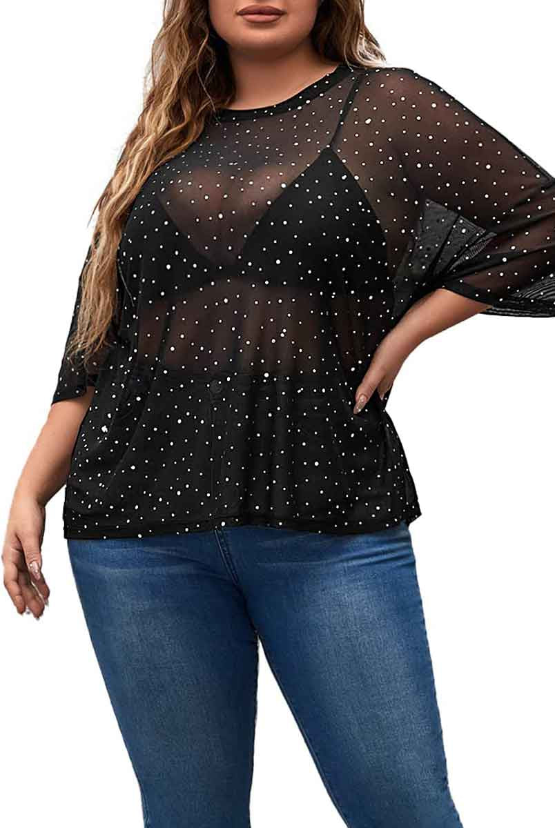 plus size crystal shirts