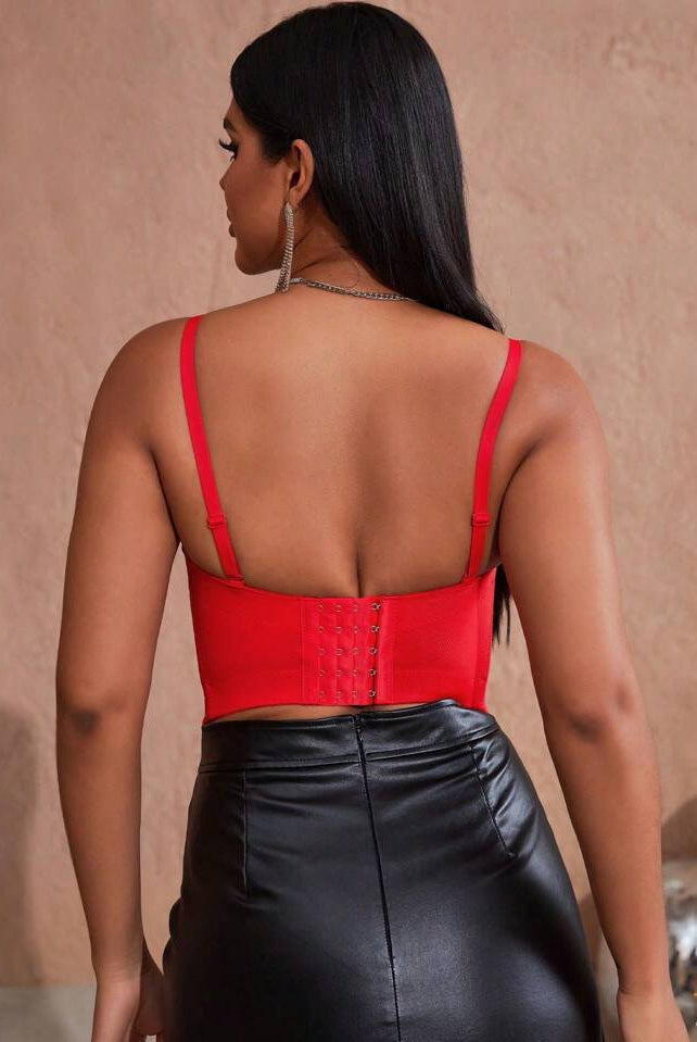 Red Rhinestone Party Top