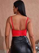 Red Rhinestone Party Top