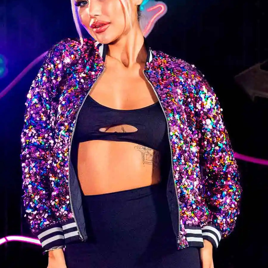 sequin purple jacket