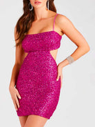 Pink Sequin Mini Dress