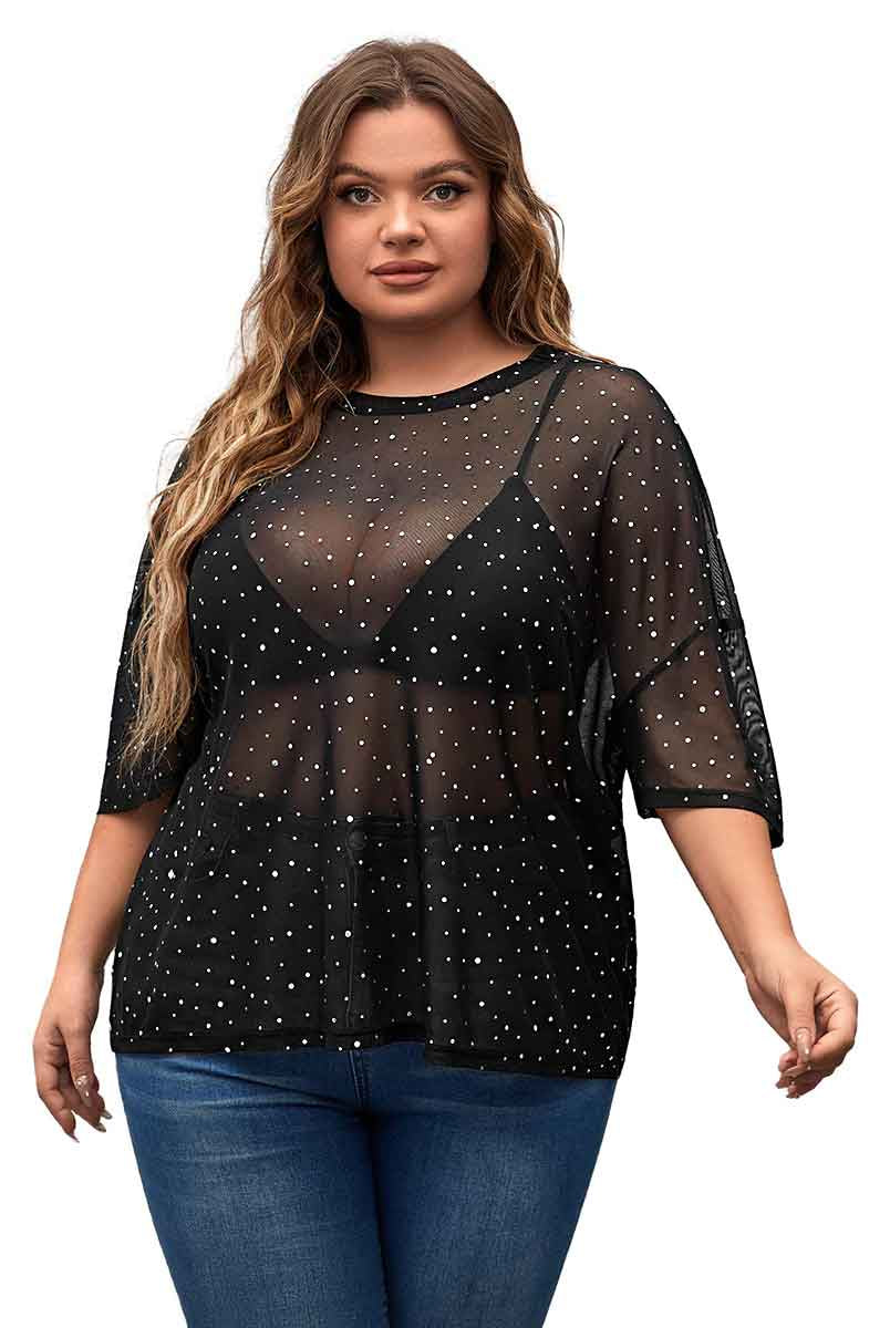 plus size rhinestone shirts