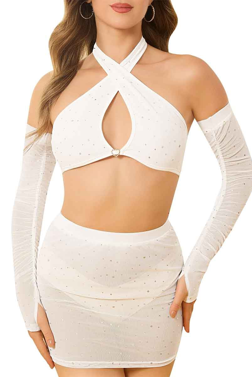 White Rhinestone Suit