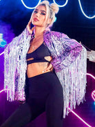 Purple Fringe Sequin Jacket