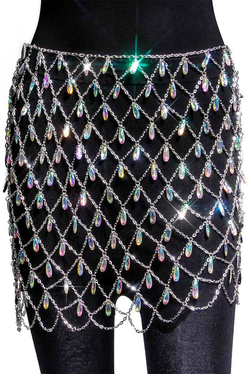 rhinestone midi skirt