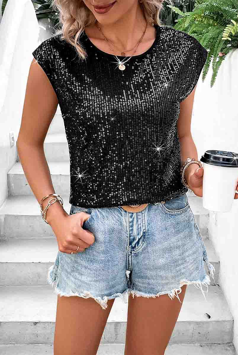 black sparkly shirt