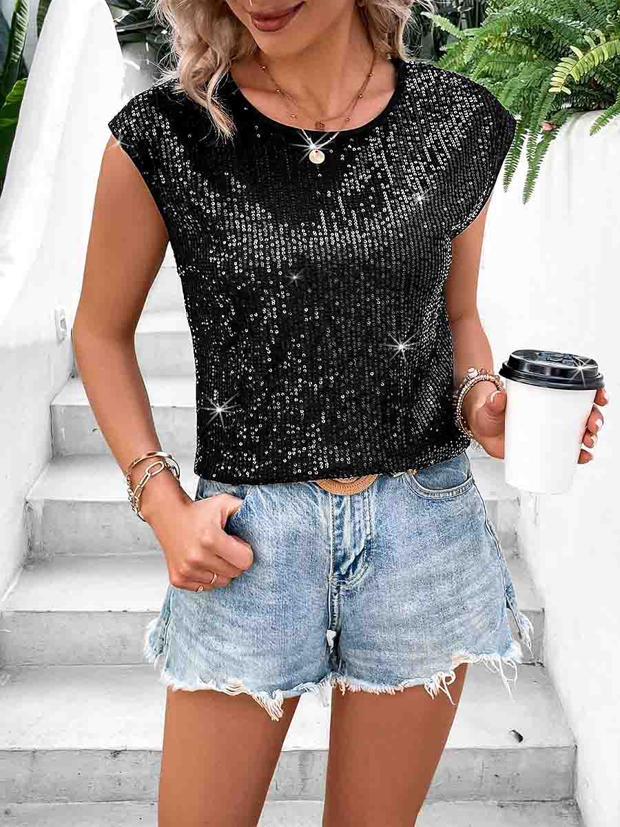black sparkly shirt