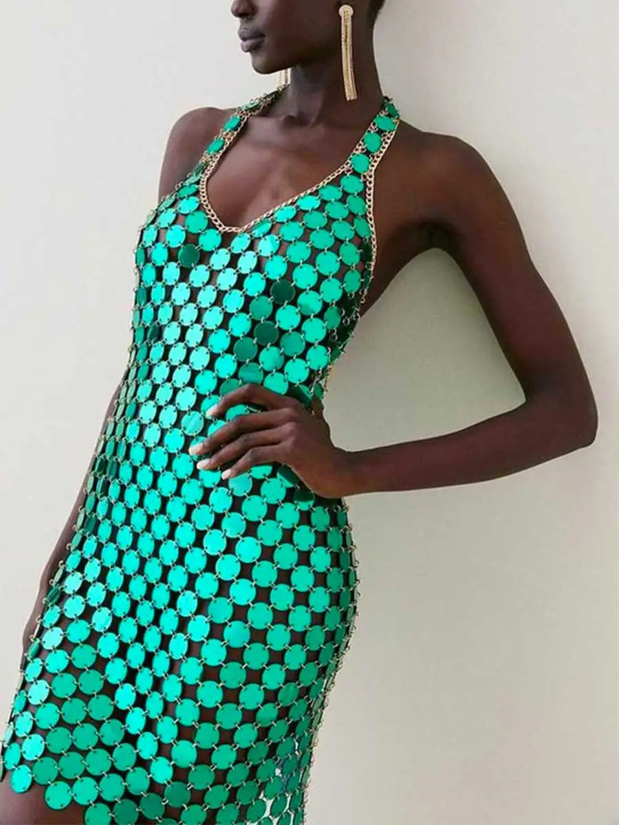 Ice Green Disco Dress