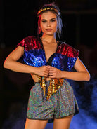Hooded Sequin Shawl