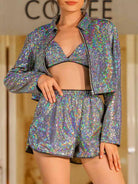 sequin short set