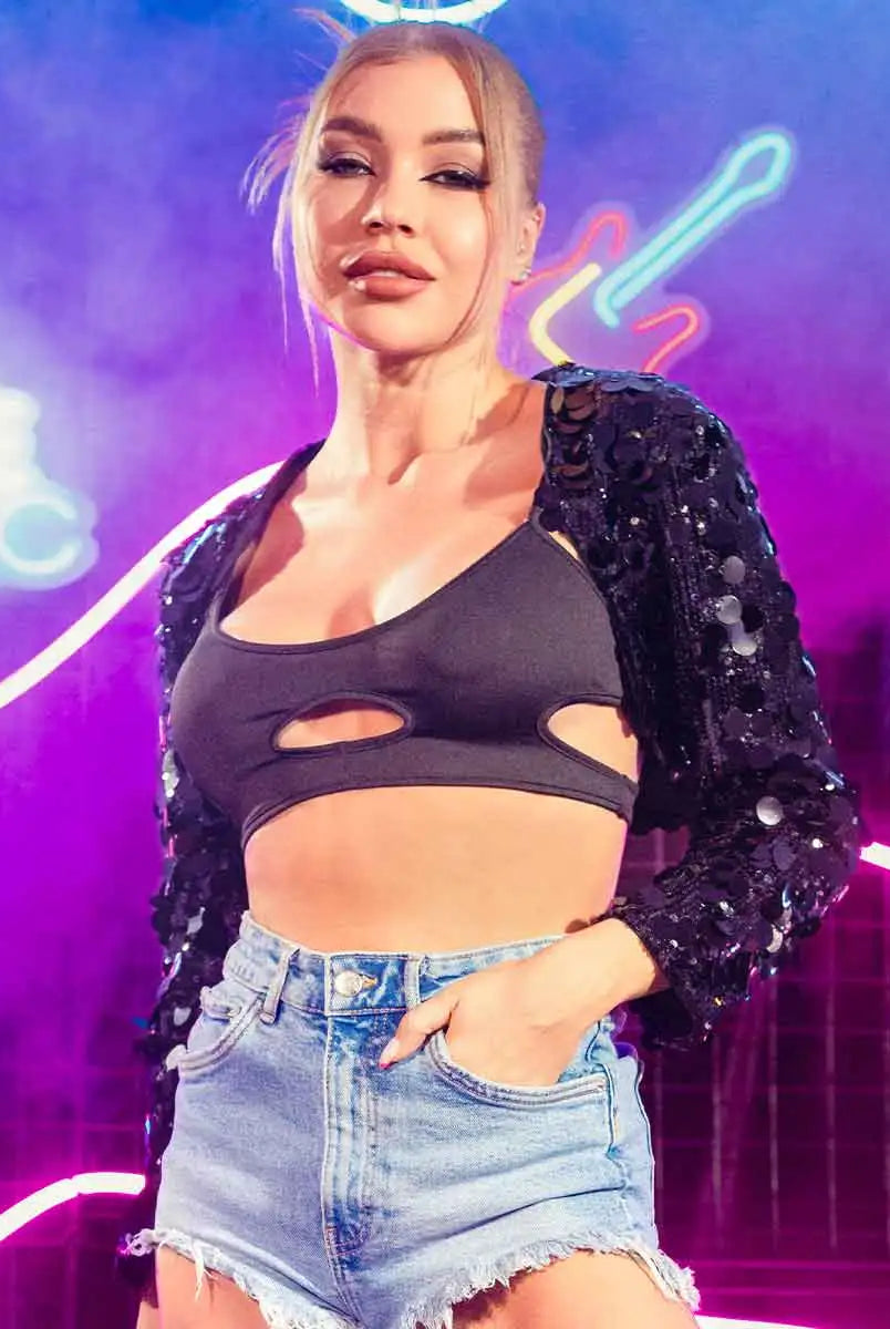 sequin bolero jacket