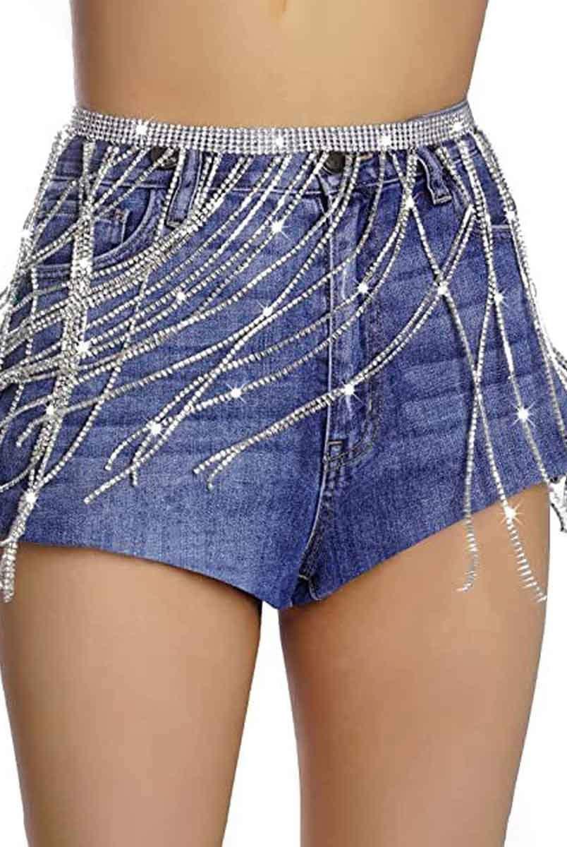 Rhinestone Tassel Skirt