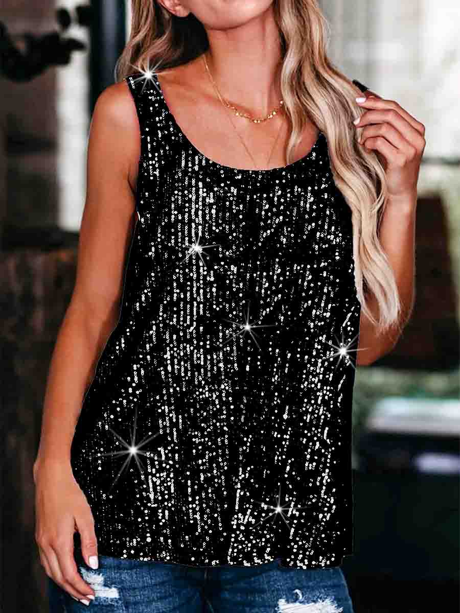Sequin Raw Hem Dropped Shoulder Shirt